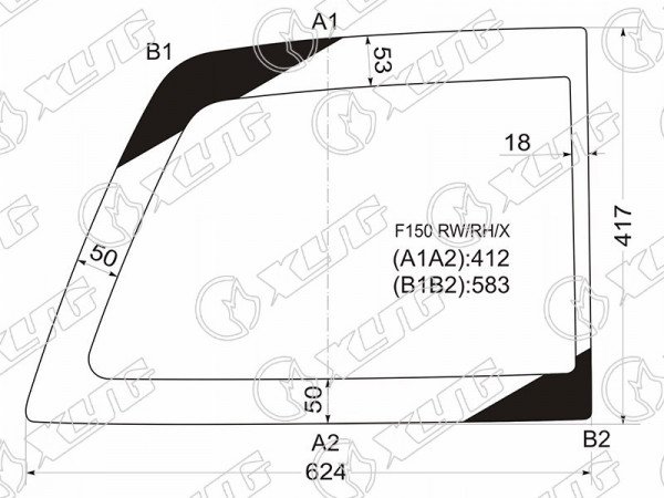 Стекло заднее правое FORD F150 /250 /350 2 /4D 04-08