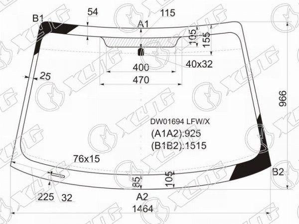 Стекло лобовое FORD FOCUS (vin USA) 3 /4 /5D 98-05