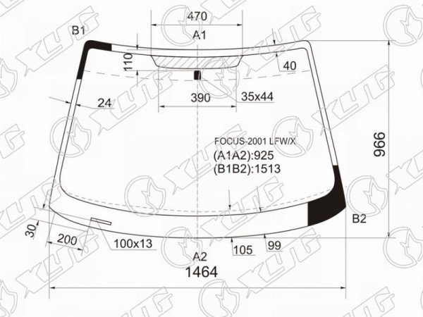 Стекло лобовое Ford Focus 98-04