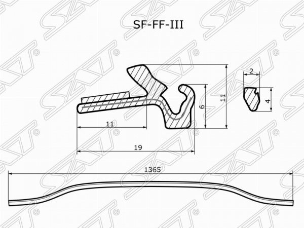 Молдинг лобового стекла (Снизу) Ford Focus 10-19