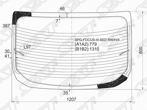 Стекло заднее с обогревом FORD FOCUS III 4D 11-19