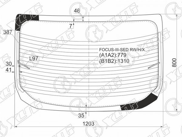 Стекло заднее с обогревом FORD FOCUS III 4D 11-19
