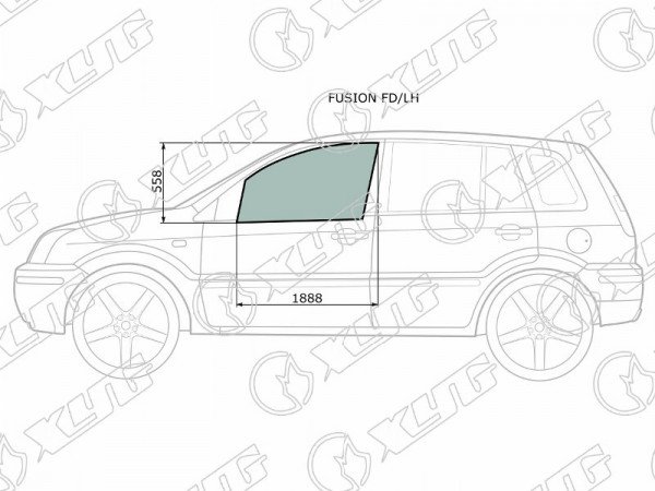 Стекло переднее левое опускное FORD FUSION 02-12