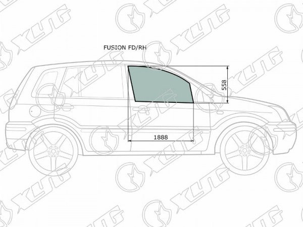 Стекло переднее правое опускное FORD FUSION 02-12