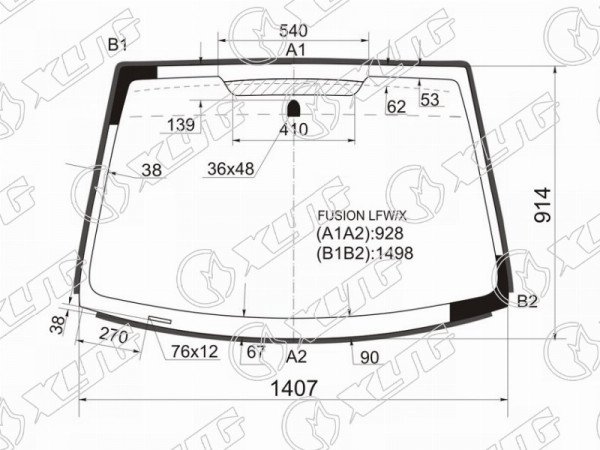 Стекло лобовое FORD FUSION 02-12