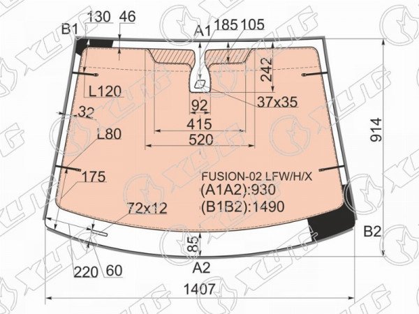 Стекло лобовое с полным обогревом + дд FORD FUSION 02-12