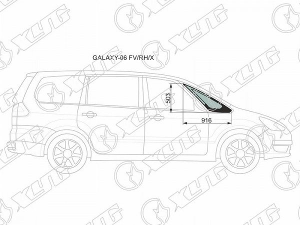 Стекло форточки (уголок) переднее правое FORD GALAXY 06-15