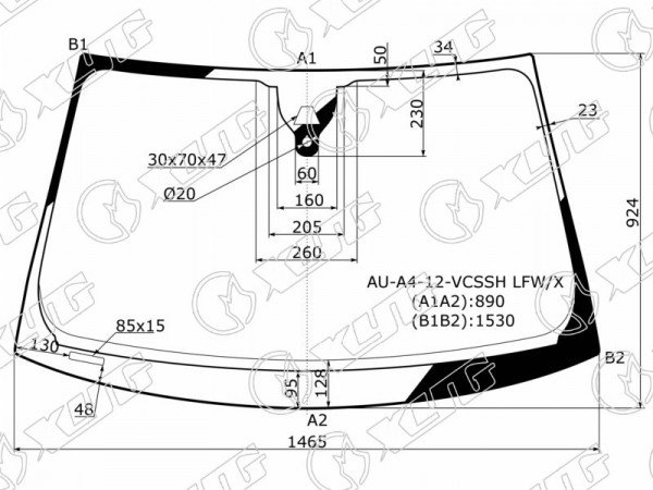 Стекло лобовое + дд + камера AUDI A4 / S4 / RS4 4 /5D 08-12