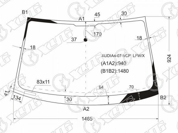 Стекло лобовое AUDI A4 / S4 / RS4 4 /5D 07-15