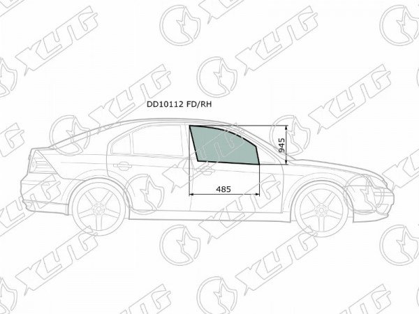 Стекло переднее правое опускное FORD MONDEO 4 /5D 00-07