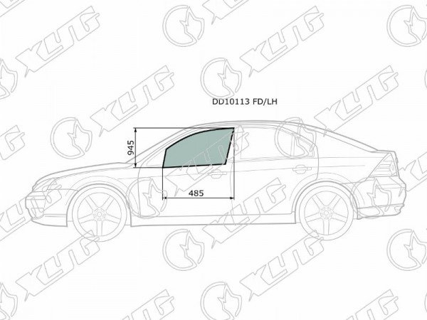 Стекло переднее левое опускное FORD MONDEO 4 /5D 00-07