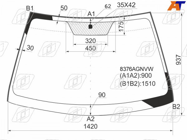 Стекло лобовое (Молдинг) Toyota Corolla (E150) 06-13  / Corolla USA (E140) 08-13