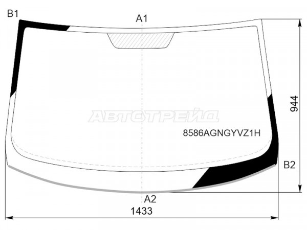 Стекло лобовое (Молдинг) Volkswagen Golf 03-09  / Jetta 05-10