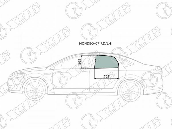 Стекло заднее левое опускное FORD MONDEO 4 /5D SED /LBK 07-14