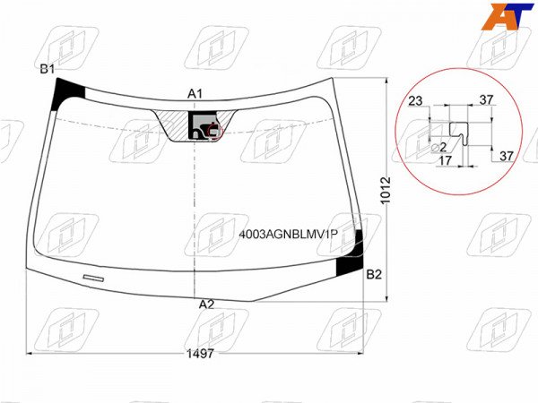 Стекло лобовое (Датчик дождя) Honda Accord 08-11  / Acura TSX 08-14