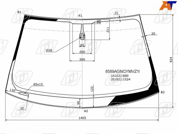 Стекло лобовое (Датчик дождя / Молдинг) Audi A4 12-15  / S4 11-16