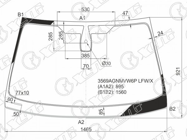 Стекло лобовое + дд (каплевидный) FORD MONDEO 4 /5D 13-14