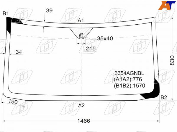 Стекло лобовое Fiat Doblo 01-16