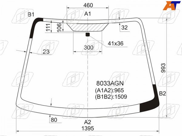 Стекло лобовое (Зеркало под Венгерскую сборку) Suzuki SX4 06-16  / Fiat Sedici 06-11