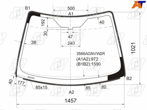 Стекло лобовое (Молдинг) Ford Focus 04-11  / Focus RS 09-11