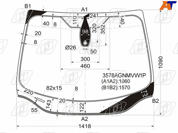 Стекло лобовое (Датчик дождя / Молдинг) Ford Focus 10-19