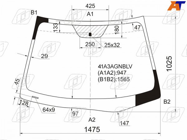 Стекло лобовое Hyundai Elantra 06-12  / Avante 06-11