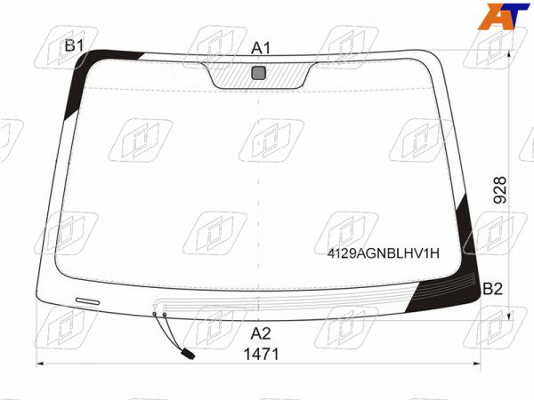 Стекло лобовое (Обогрев щеток) Hyundai Tucson 04-09