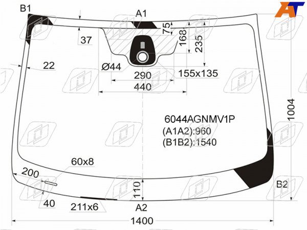 Стекло лобовое (Датчик дождя) Nissan Qashqai 06-13  / Dualis 07-14