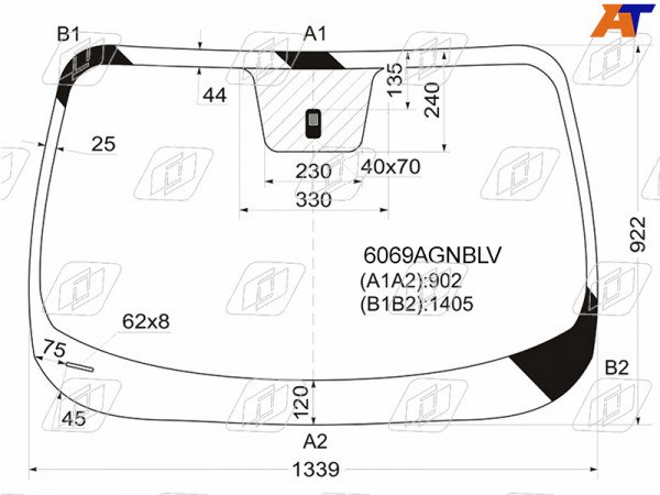 Стекло лобовое Nissan Juke 10-20