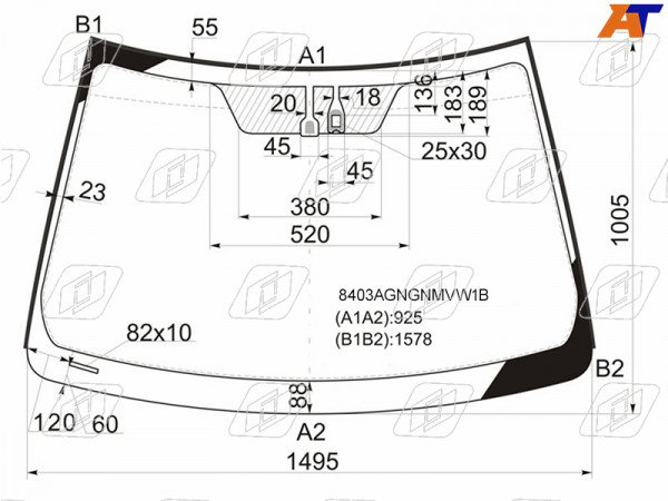 Стекло лобовое (Датчик дождя / Молдинг) Toyota Camry (XV50) 11-18  / Camry UAE /USA 11-17