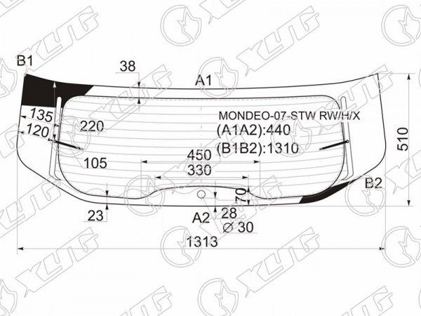 Стекло заднее с обогревом FORD MONDEO 5D WGN 07-14