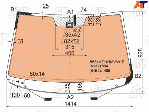 Стекло лобовое (Обогрев полный / Датчик дождя / Молдинг) Volkswagen Passat 05-11