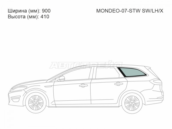 Стекло кузова боковое (не опускное) (Слева / Цвет зеленый) Ford Mondeo 07-15