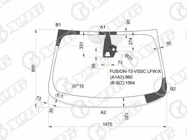 Стекло лобовое (Камера / Датчик дождя / Молдинг) Ford Mondeo 14-19