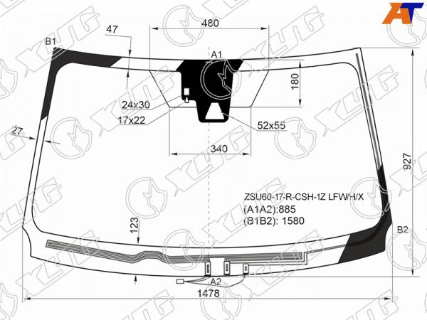 Стекло лобовое (Обогрев щеток / Камера / Датчик дождя) Toyota Harrier (XU60) 17-20