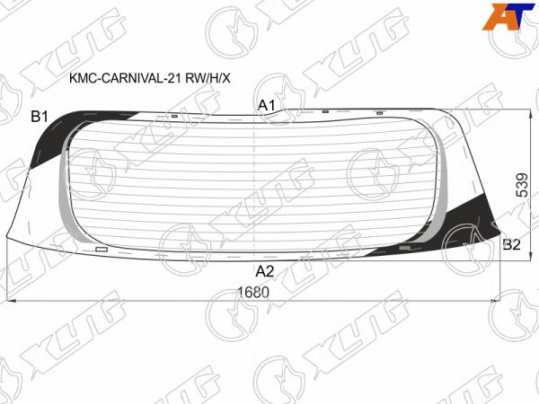 Стекло заднее (Цвет зеленый / Обогрев) Kia Carnival 20-