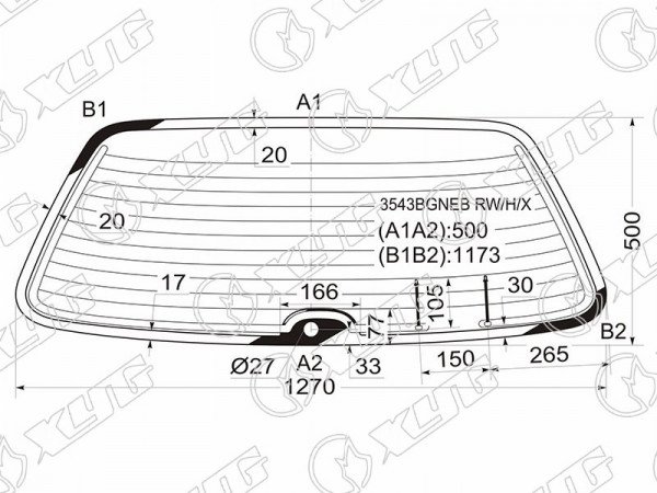 Стекло заднее с обогревом FORD SIERRA 5D WGN 87-90