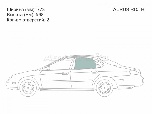 Стекло боковое опускное (Сзади / Слева / Цвет зеленый) Ford Taurus 96-07