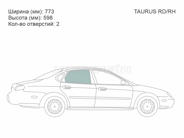 Стекло боковое опускное (Сзади / Справа / Цвет зеленый) Ford Taurus 96-07