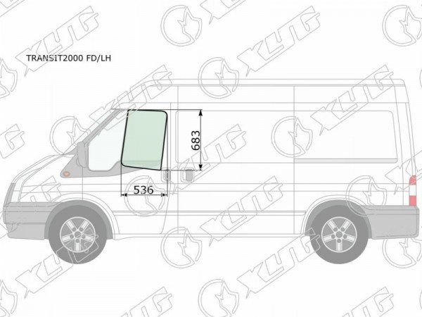 Стекло переднее левое опускное FORD TRANSIT VAN 00-