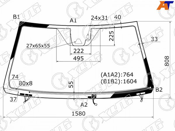 Стекло лобовое (Камера / Датчик дождя) Toyota Land Cruiser (J200) 15-21  / Lexus LX 15-23