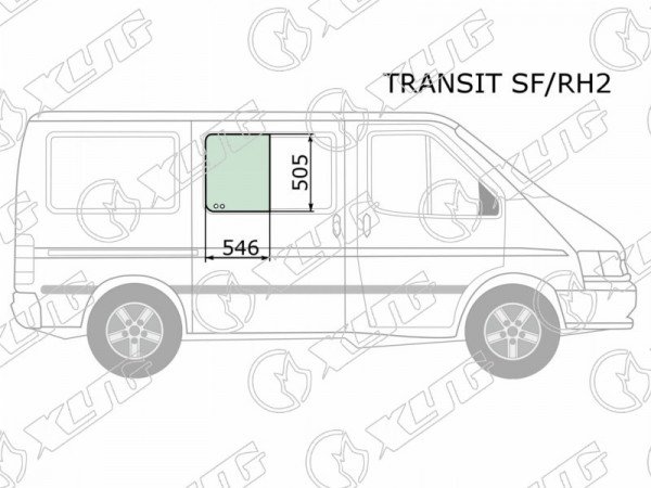 Стекло кузова переднее правое N2 FORD TRANSIT 86-00