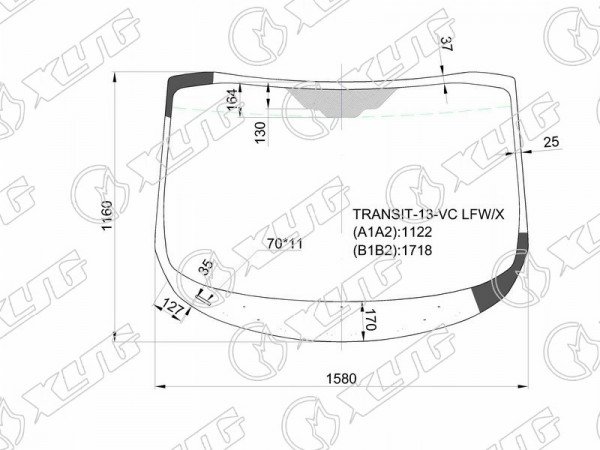 Стекло лобовое FORD TRANSIT CUSTOM VAN 13-