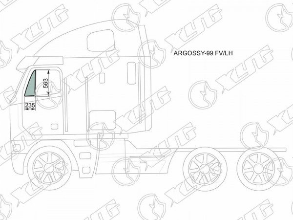 Стекло форточки (уголок) переднее левое FREIGHTLINER CENTURY CLASS  C112 /120 CONVENTIONAL CAB 97-04