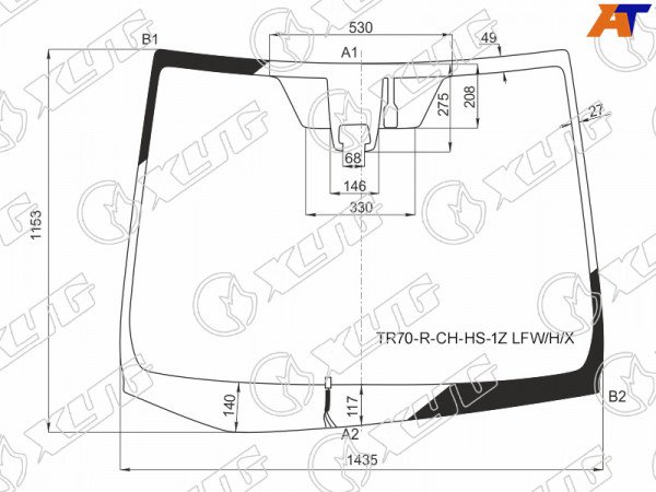 Стекло лобовое (Обогрев щеток / Камера / Место под датчик запотевания) Toyota Noah 14-17  / Voxy 14-17