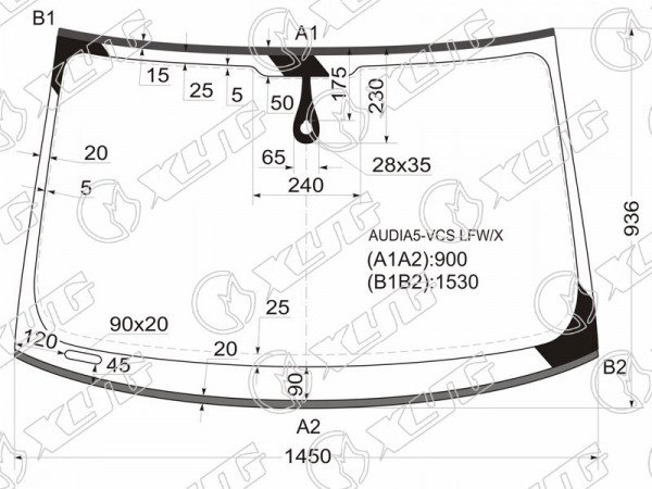 Стекло лобовое + дд AUDI A5 CPE 07-12 /AUDI A5 SPORTBACK 07-12