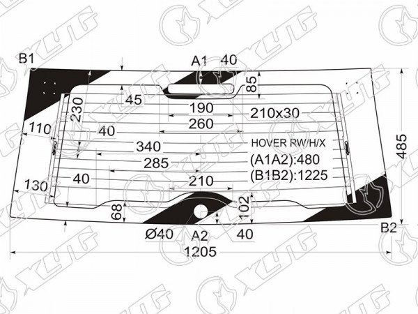 Стекло заднее (Цвет зеленый / Обогрев) Great Wall Hover 05-10  / Hover H3 10-16