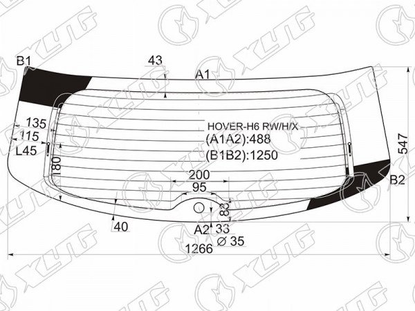 Стекло заднее с обогревом GREAT WALL HOVER H6 11-