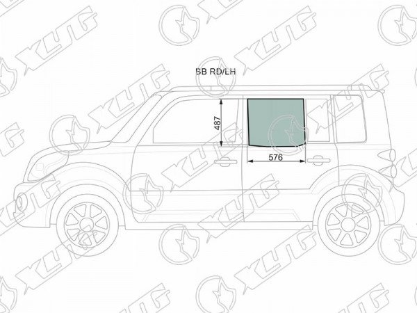 Стекло заднее левое опускное TOYOTA BB /SCION XB 00-05