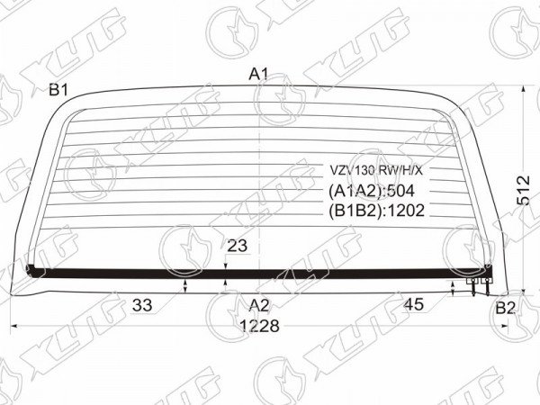 Стекло заднее (Цвет зеленый / Обогрев) Great Wall Safe 01-09  / Toyota 4Runner 89-95